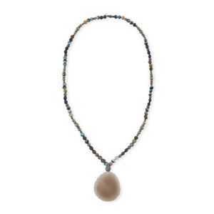 Hipchik Labradorite Pyrite & Pearl Necklace NWT